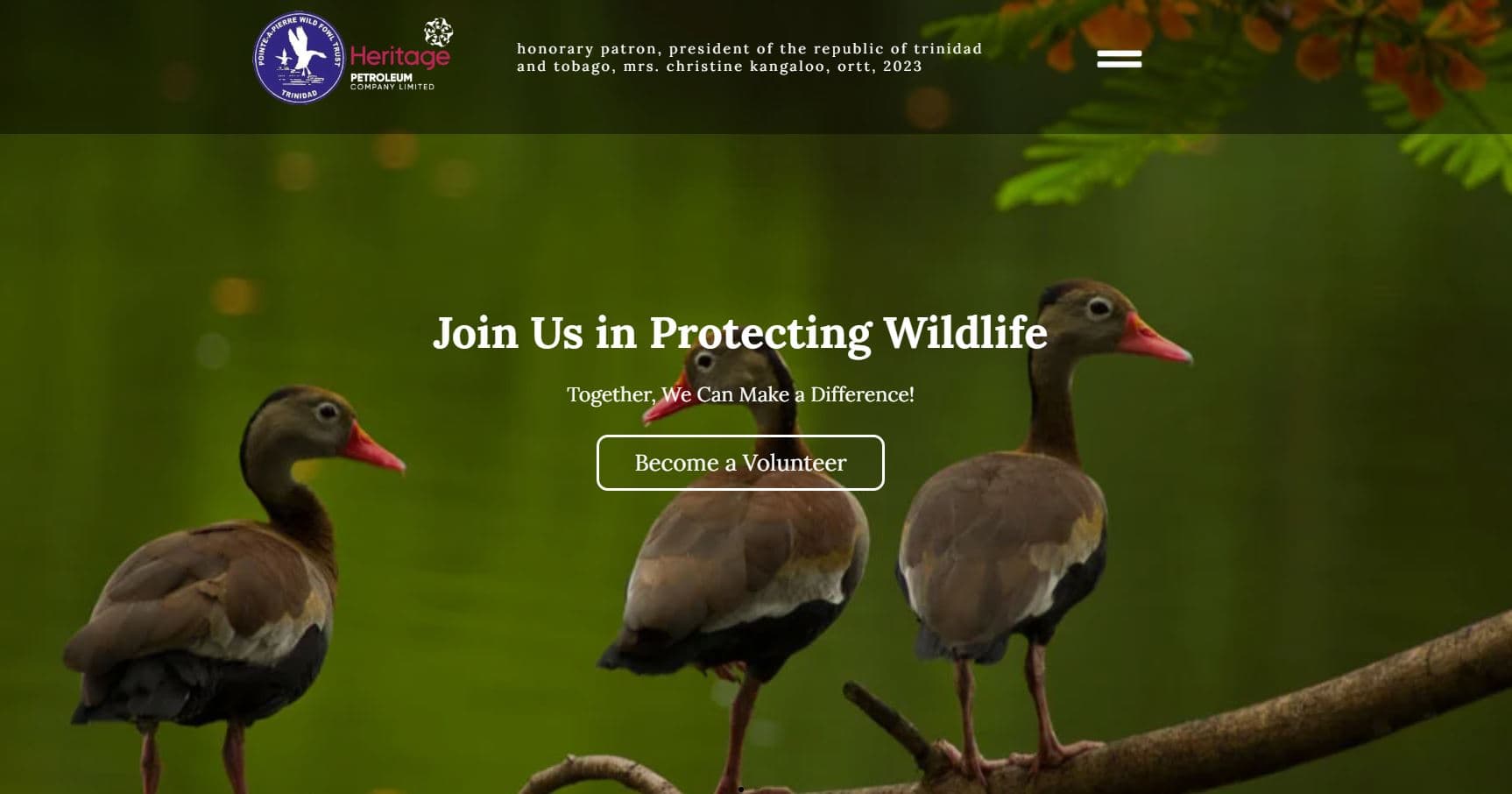 Pointe-a-Pierre Wildfowl Trust homepage